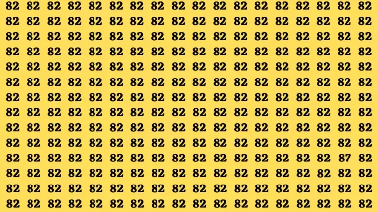 Observation Brain Test: If you have 50/50 Vision Find the Number 87 in 15 Secs