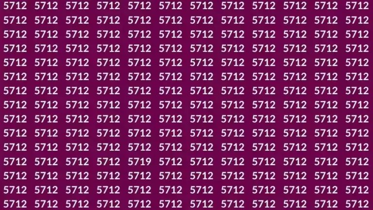 Observation Skill Test: If you have Sharp Eyes Find the number 5719 among 5712 in 15 Seconds?