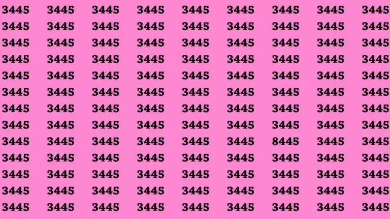 Observation Brain Test: If you have 50/50 Vision Find the Number 8445 in 15 Secs