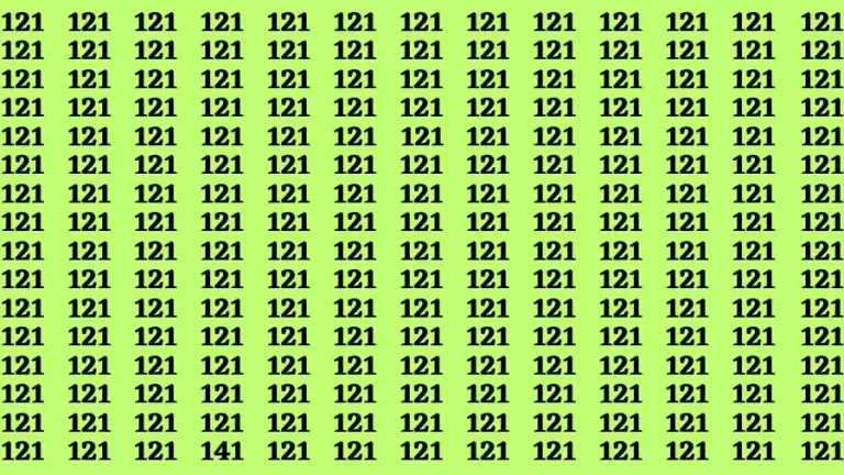 Observation Find it Out: If you have Eagle Eyes Find the number 141 among 121 in 12 Secs