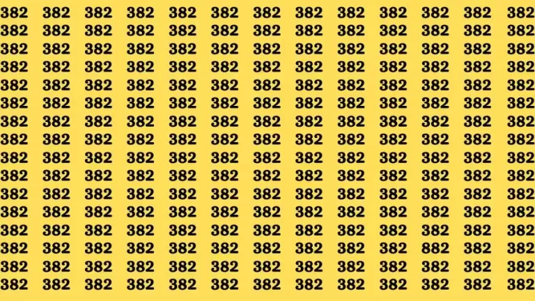 Observation Brain Test: If you have Eagle Eyes Find the number 882 among 382 in 12 Secs