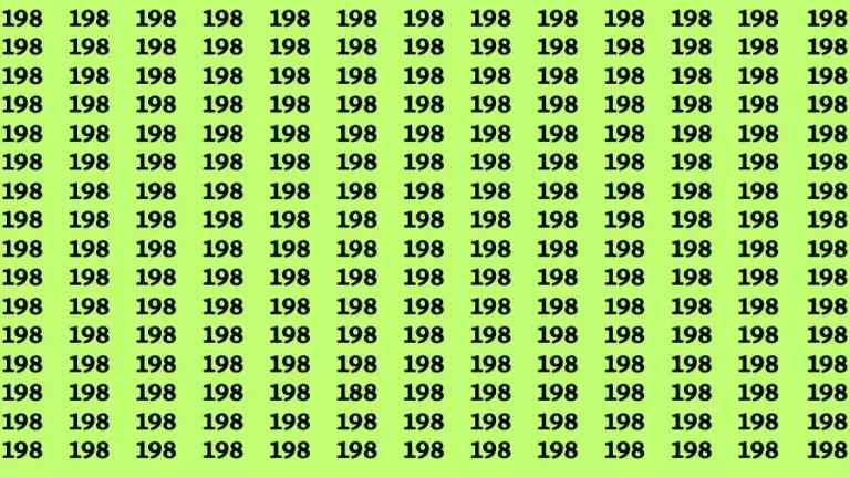 Observation Brain Test: If you have Hawk Eyes Find the Number 188 among 198 in 15 Secs