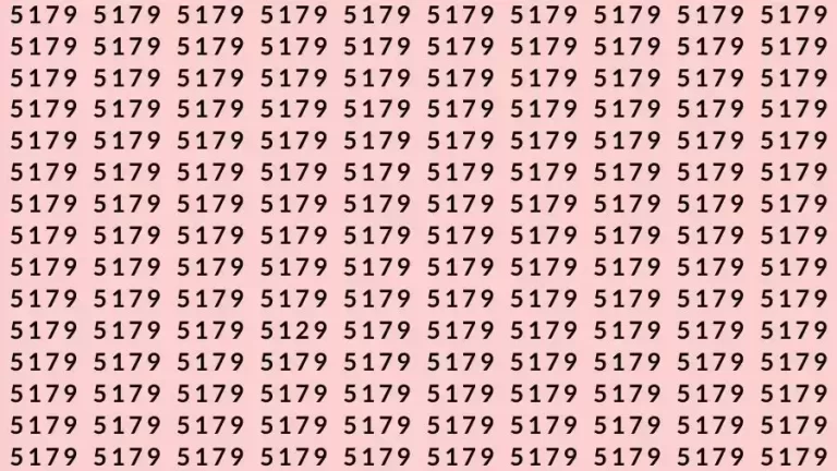 Observation Skill Test: If you have Sharp Eyes Find the number 5129 among 5179 in 10 Seconds?