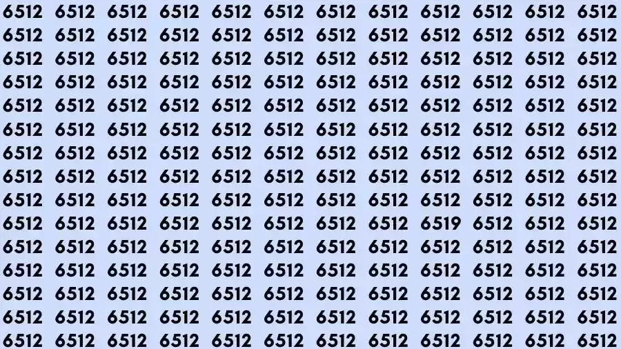 Optical Illusion Brain Challenge: If you have Hawk Eyes Find the number 6519 among 6512 in 12 Seconds?