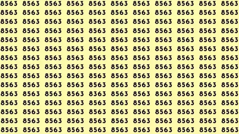 Optical Illusion Brain Challenge: If you have Eagle Eyes Find the number 8363 among 8563 in 10 Seconds?