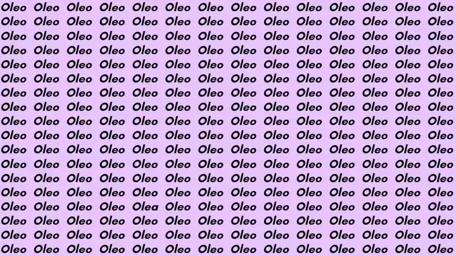 Optical Illusion Brain Test: If you have Eagle Eyes find the Word Olea among Oleo in 15 Secs