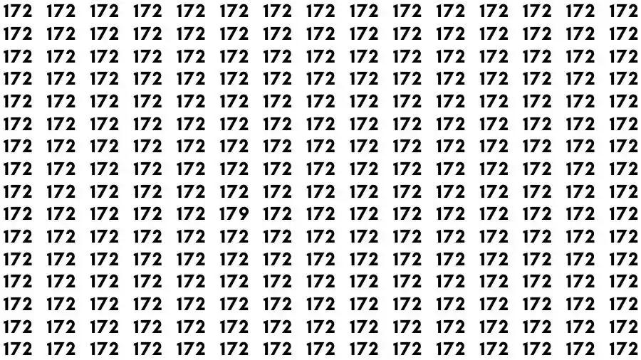 Optical Illusion Brain Test: If you have Eagle Eyes Find the number 179 among 172 in 10 Seconds?