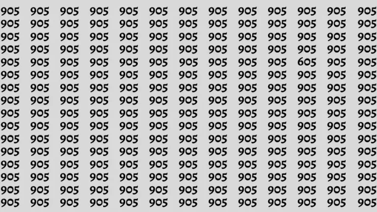 Brain Test: If you have Eagle Eyes Find the Number 605 among 905 in 15 Secs