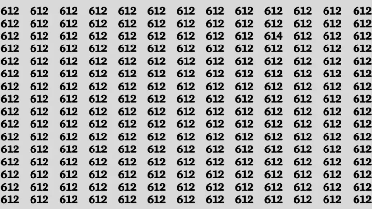 Observation Brain Test: If you have 50/50 Vision Find the Number 614 among 612 in 15 Secs