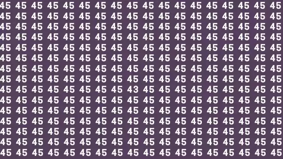 Observation Skill Test: If you have 50/50 Vision Find the number 43 among 45 in 12 Seconds?