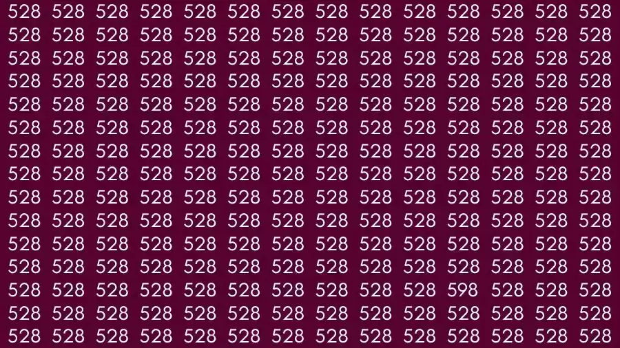 Optical Illusion Brain Test: If you have Hawk Eyes Find the number 598 among 528 in 12 Seconds?