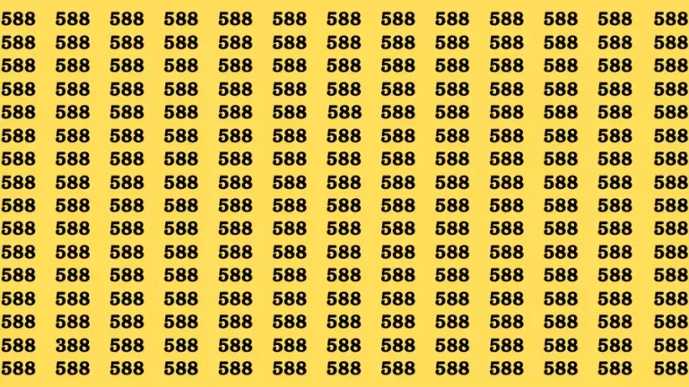 Observation Brain Challenge: If you have Hawk Eyes Find the Number 388 among 588 in 15 Secs