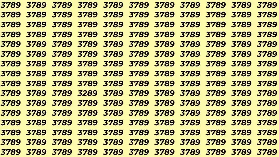 Observation Skill Test: If you have Eagle Eyes Find the number 3289 in 10 Seconds?
