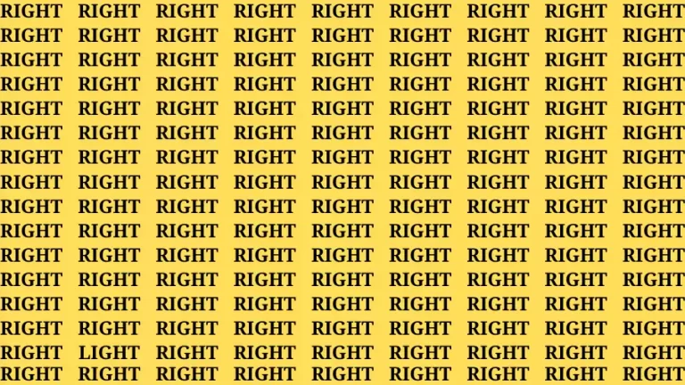 Observation Brain Test: If you have Hawk Eyes Find the word Light in 15 Secs