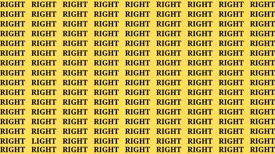 Observation Brain Test: If you have Hawk Eyes Find the word Light in 15 Secs