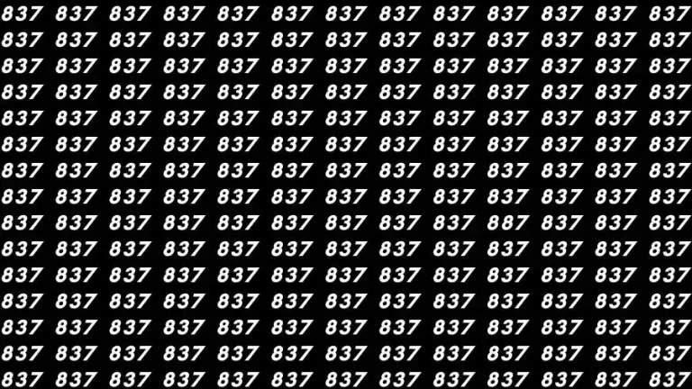 Optical Illusion Brain Test: If you have Hawk Eyes Find the number 887 in 12 Seconds?