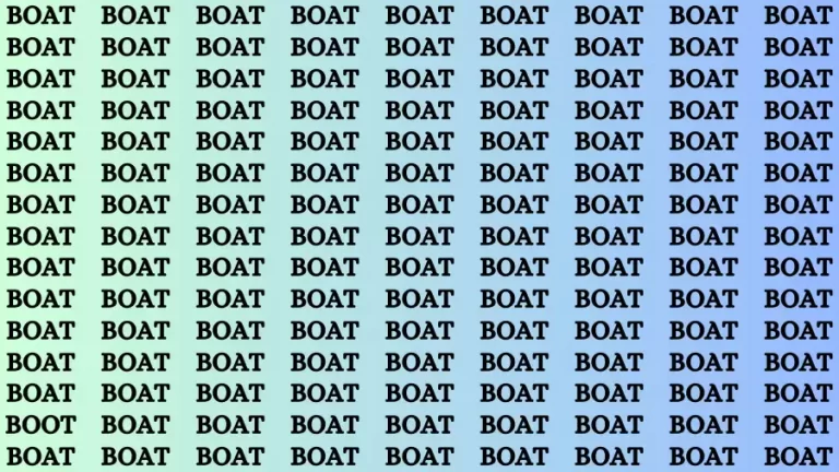 Observation Brain Test: If you have Eagle Eyes Find the word Boot in 15 Secs