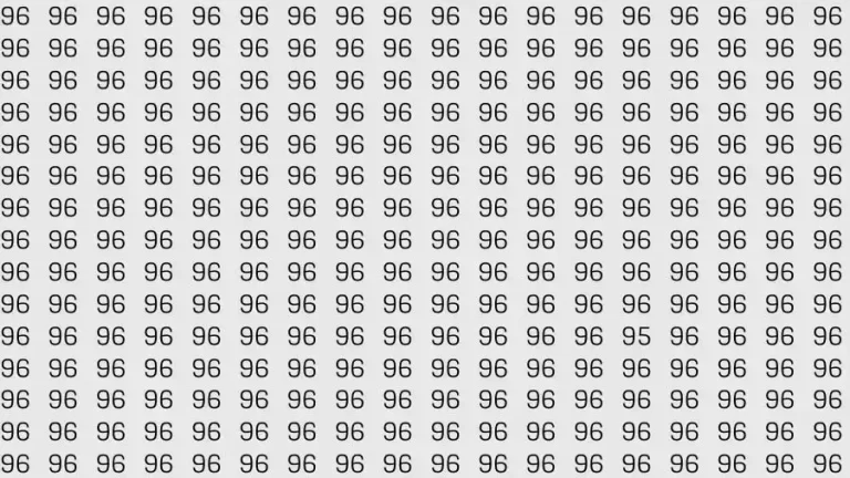 Observation Skill Test: If you have 50/50 Vision Find the number 95 among 96 in 12 Seconds?