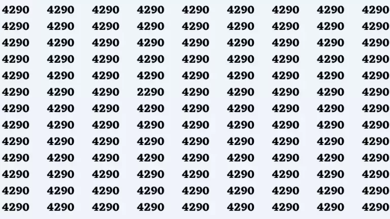 Observation Brain Test: If you have Keen Eyes Find the Number 2290 among 4290 in 15 Secs