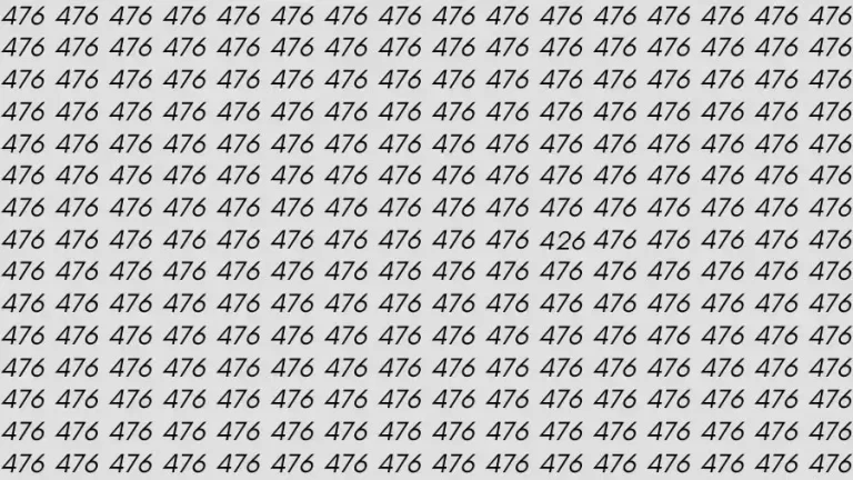 Optical Illusion Brain Test: If you have Eagle Eyes Find the number 426 among 476 in 12 Seconds?