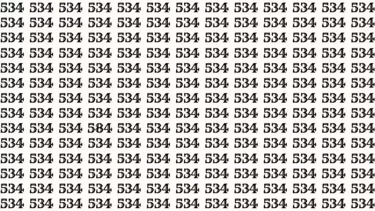 Optical Illusion Brain Test: If you have Eagle Eyes Find the number 584 among 534 in 15 Seconds?