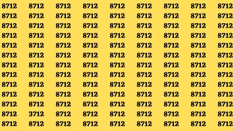 Observation Brain Test: If you have Eagle Eyes Find the number 3712 among 8712 in 12 Secs