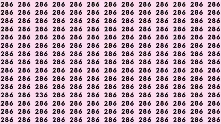 Optical Illusion Brain Test: If you have Sharp Eyes Find the number 236 among 286 in 7 Seconds?