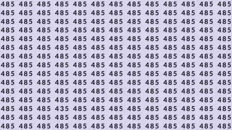 Optical Illusion Brain Test: If you have 50/50 Vision Find the number 435 among 485 in 10 Seconds?