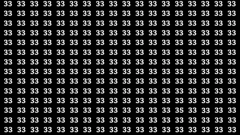 Observation Brain Out: If you have Sharp Eyes Find the number 35 among 33 in 20 Secs