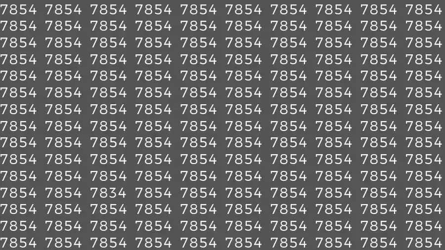 Observation Skills Test: If you have Eagle Eyes Find the number 7834 among 7854 in 12 Seconds?