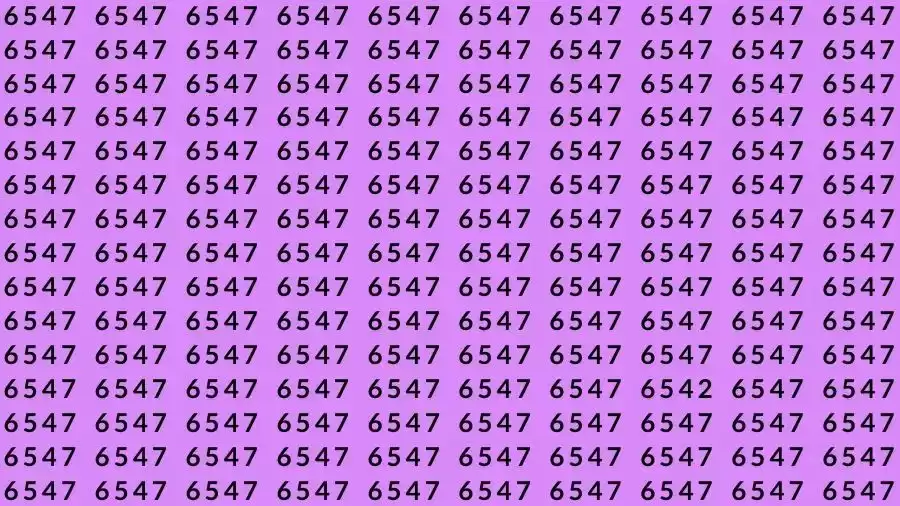 Optical Illusion Brain Test: If you have Eagle Eyes Find the number 6542 among 6547 in 10 Seconds?