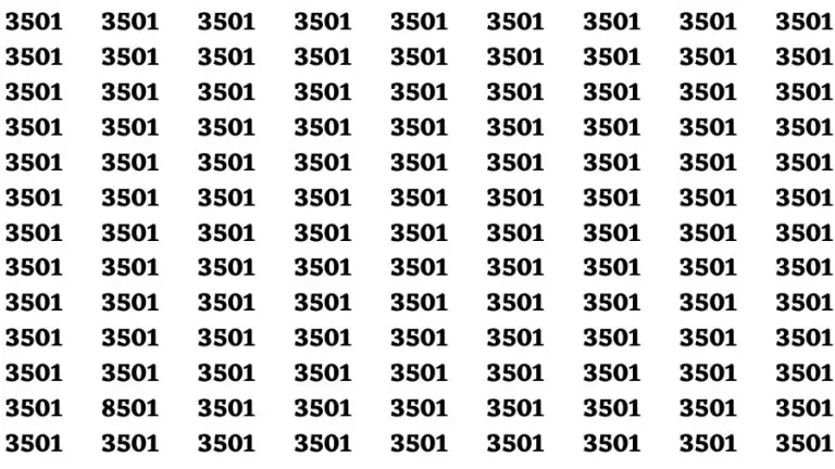 Observation Brain Test: If you have Hawk Eyes Find the Number 8501 among 3501 in 15 Secs