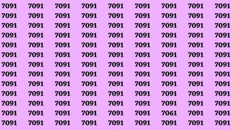 Observation Brain Test: If you have Eagle Eyes Find the number 7061 among 7091 in 12 Secs