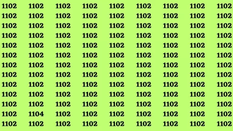 Brain Test: If you have Eagle Eyes Find the Number 1104 among 1102 in 15 Secs