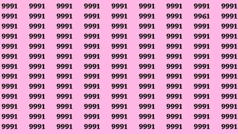 Observation Brain Test: If you have Hawk Eyes Find the Number 9961 among 9991 in 15 Secs