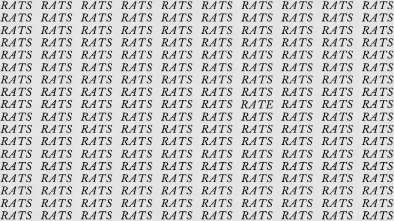 Observation Skill Test: If you have Sharp Eyes find the Word Rate among Rats in 10 Secs