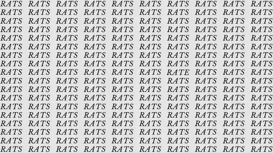 Observation Skill Test: If you have Sharp Eyes find the Word Rate among Rats in 10 Secs