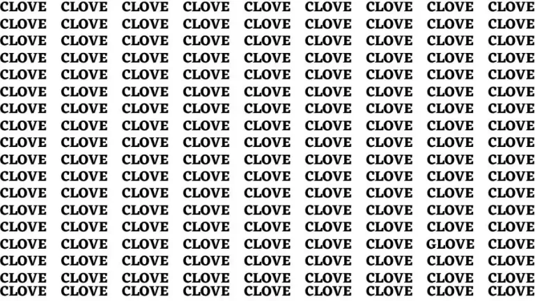 Brain Test: If you have Hawk Eyes Find the Word Glove among Clove in 15 Secs