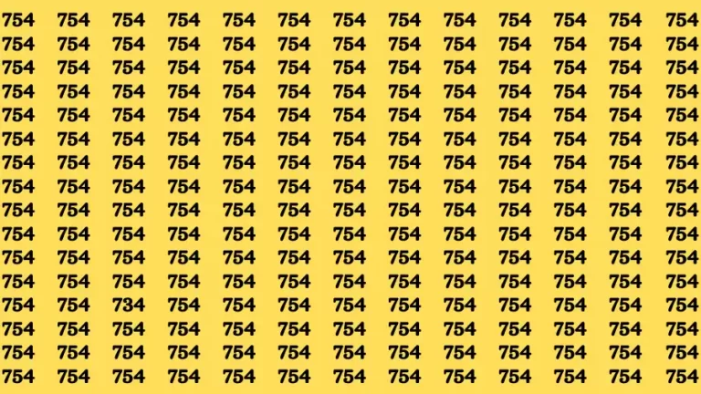 Observation Brain Challenge: If you have Sharp Eyes Find the number 734 among 754 in 20 Secs