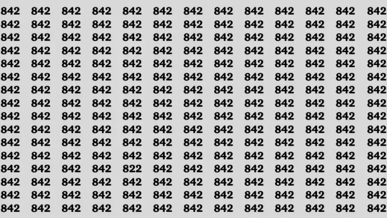 Observation Brain Out: If you have Eagle Eyes Find the Number 822 among 842 in 15 Secs