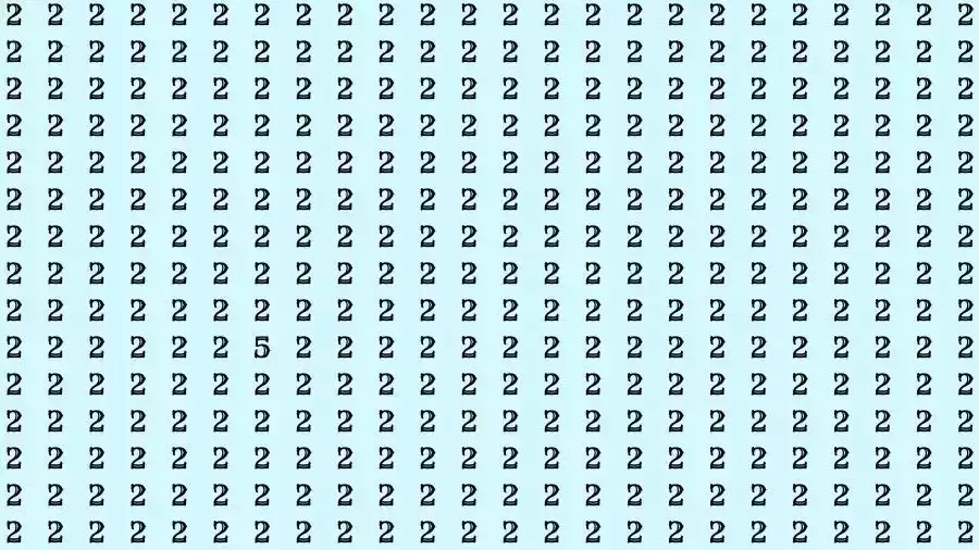 Observation Skill Test: If you have 50/50 Vision Find the number 5 among 2 in 15 Seconds?