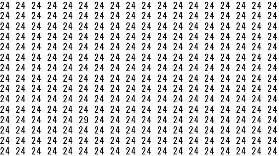 Observation Skills Test: If you have Eagle Eyes Find the number 29 among 24 in 15 Seconds?