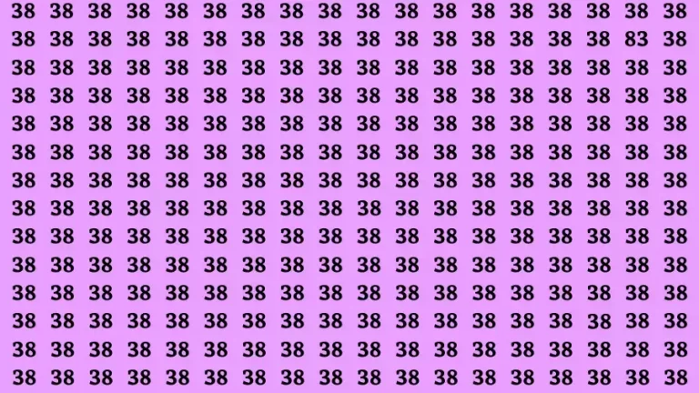 Observation Brain Test: If you have Keen Eyes Find the Number 83 among 38 in 15 Secs