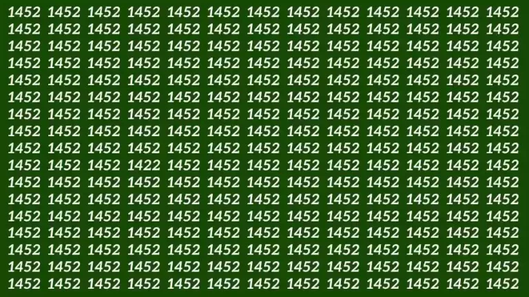 Observation Skill Test: If you have Sharp Eyes Find the number 1422 among 1452 in 15 Seconds?