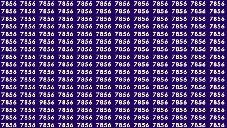 Observation Skill Test: If you have Eagle Eyes Find the number 9856 among 7856 in 15 Seconds?