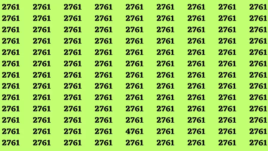 Observation Brain Test: If you have Eagle Eyes Find the number 4761 in 12 Secs