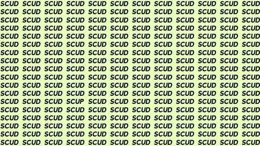 Observation Skill Test: If you have Sharp Eyes find the Word Scup among Scud in 10 Secs