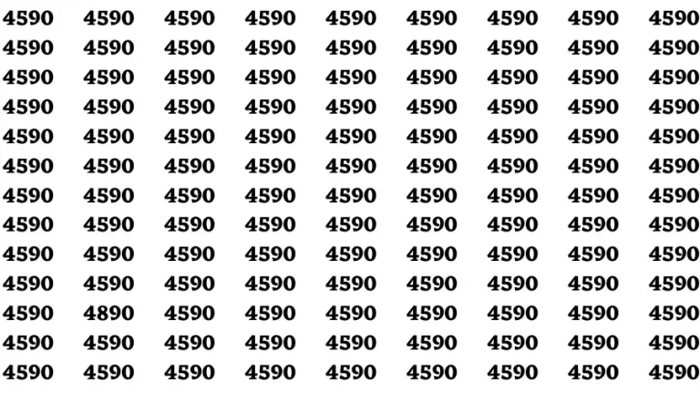 Observation Brain Test: If you have Sharp Eyes Find the number 4890 among 4590 in 20 Secs