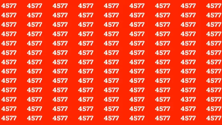 Observation Brain Test: If you have Eagle Eyes Find the number 4377 in 12 Secs