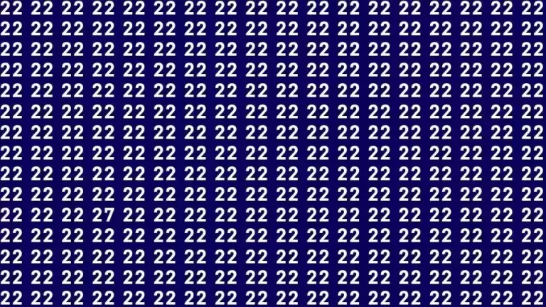 Observation Skill Test: If you have Sharp Eyes Find the number 27 among 22 in 15 Seconds?